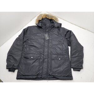 Ausland Mens Jacket Full Zip Hooded Jacket Coat Black Snow Ski Size XL NWT